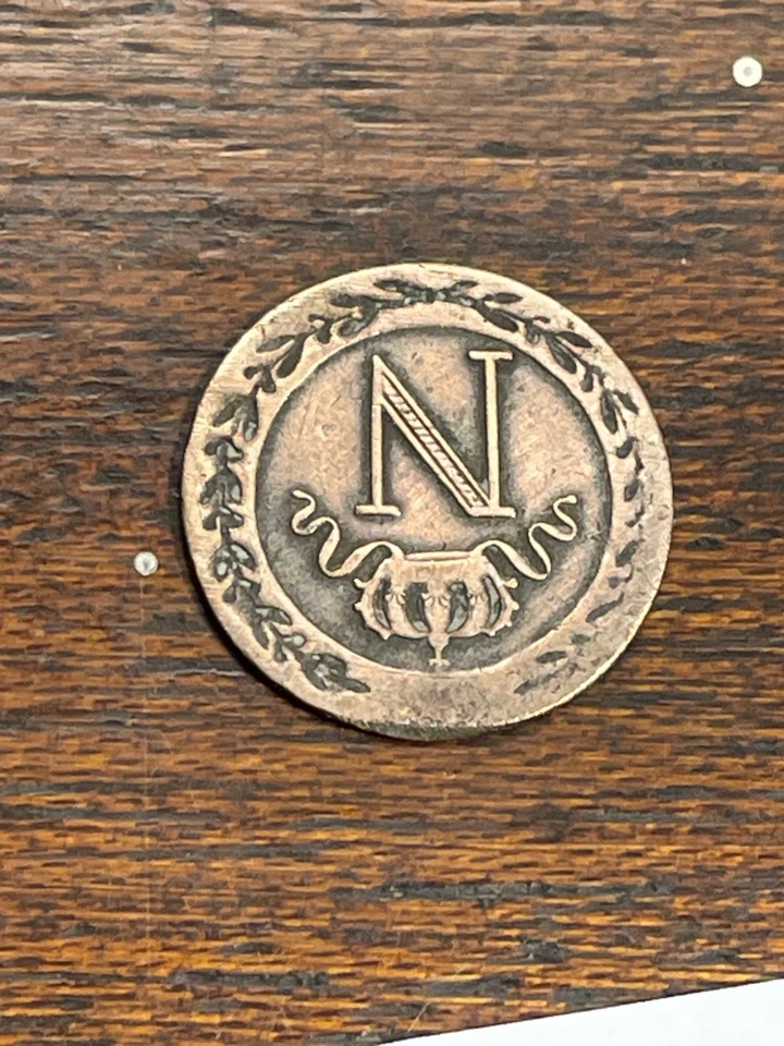 Moneda Francia 10 Céntimos Napoleón I 1808 Medalla A Huelga (10-45/1) Foto 3 de 3