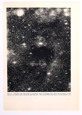 Vintage Astronomy Print Barnard's Dark Nebula B92 Sagittarius Starfield Larousse