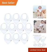 10-Pack Organic Cotton Baby Drool Bibs   Super Absorbent  Adjustable Design