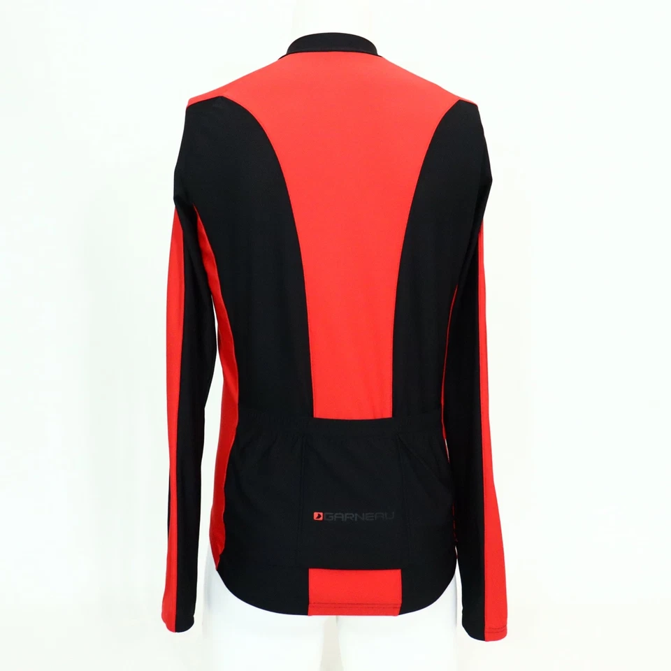 Chaqueta de ciclismo Louis Garneau cremallera completa para hombre mediana negra roja cortavientos Foto 3 de 4