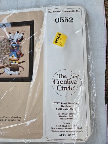 The Creative Circle Crewel Embroidery Kit #0552 Indian Artifacts 1987 VTG/New - Picture 4 of 4