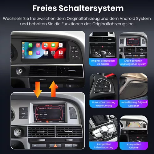 Android13 8.8" Radio Coche CarPlay GPS Navi Para AUDI A6 C6 MMI 2G 2005-2009 6+128G - Imagen 13 de 17