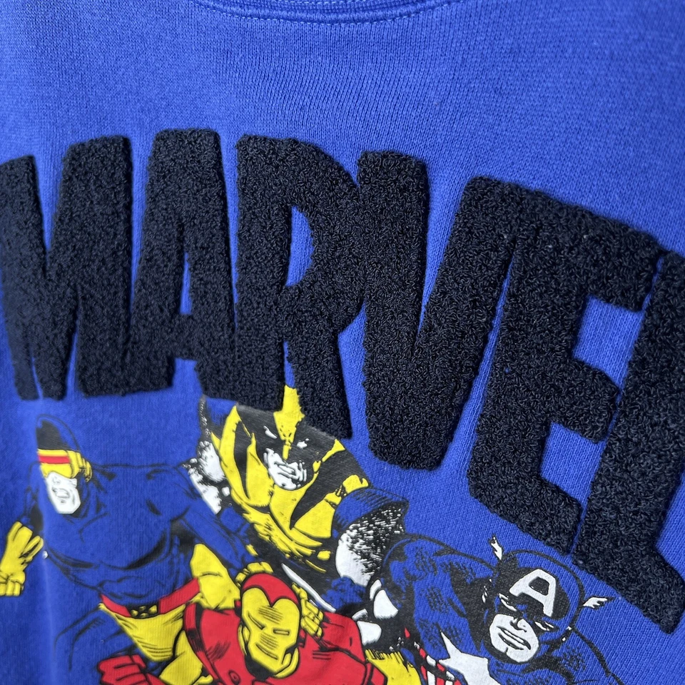 MARVEL Unisex Blue Avengers Comics Graphic Long Sleeve SweatShirt L - Image 2 of 4