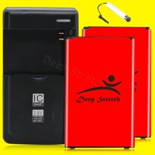 Large Capacity 2x 2970mAh Battery Home Charger Stylus f LG Premier LTE L61AL NEW