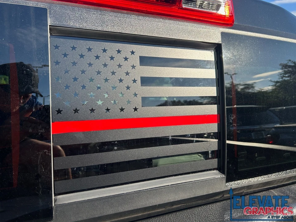 Calcomanías para GMC Canyon ventana trasera bandera pegatinas rayas gráficos de vinilo 2015-2025 Foto 2 de 4