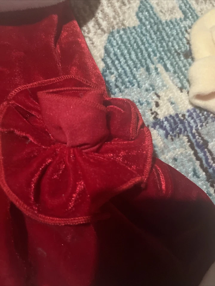 Vestido Perro Gato Terciopelo Rojo Dorado Vacaciones Navidad S M I See Spot Foto 4 de 4