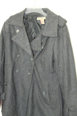 Paris Blues Gray Women's Pea Coat Size XL Wool Blend
