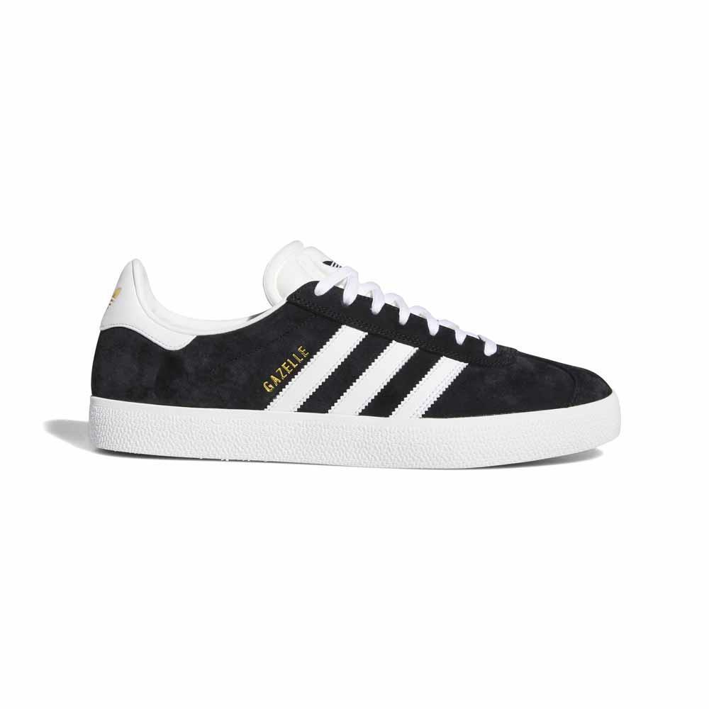 Adidas Skateboarding Gazelle ADV Core Negro Blanco Dorado Metálico Zapatos de Skate