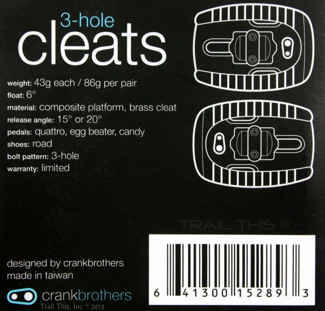 Crank Brothers Quattro 3Hole Pattern Road Bicycle Cleats fits