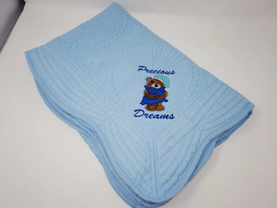 Одеяло для детской кроватки мальчика, одеяло плюшевого медведя, одеяло для кроватки, детское одеяло, синее детское - Изображение 2 из 4