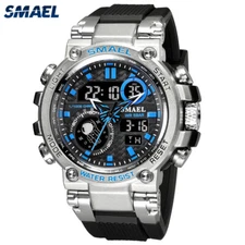 SMAEL Men Quartz Watch Digital Watches Boys Outdoor Stopwatch Male Wristwatch