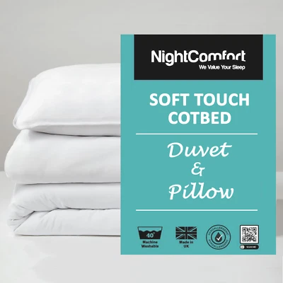 Juego de edredón y almohada transpirable NightComfort para cuna de bebé niño pequeño - 4,5, 7,5, 9 Tog - Imagen 1 de 4