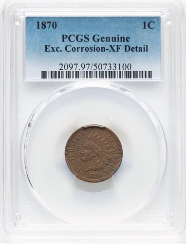 1870 Indian Head Cent 1c PCGS XF Details (100)