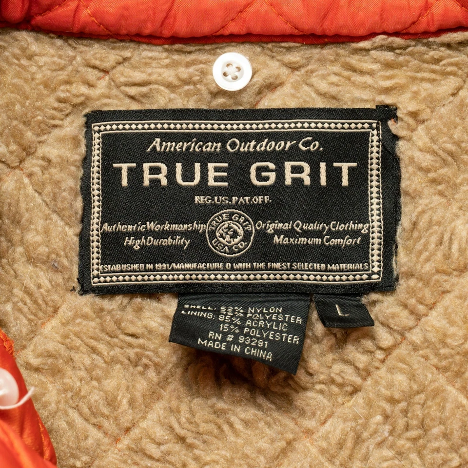 Chaleco Forrado de Sherpa Acolchado L para Mujer True Grit Naranja Cremallera Completa Mezcla de Nylon Foto 3 de 4