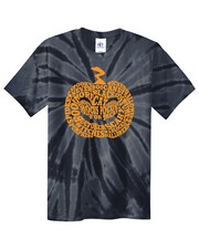 Halloween Pumpkin Typography Youth Tie Dye T-Shirt Jack-O-Lantern