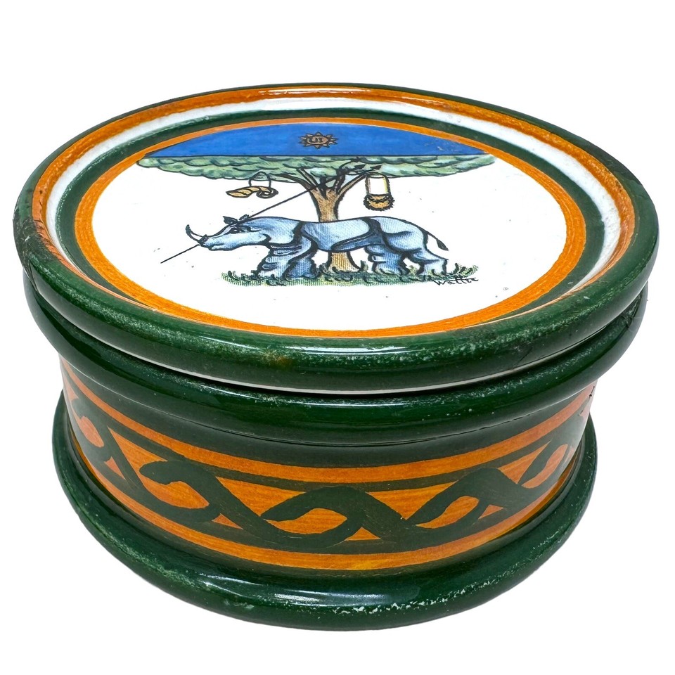 Vtg Contrade Siena Italy Selva Rhino Oak Tree Hunting Green Orange