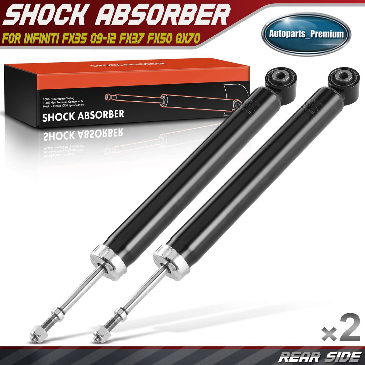 2x Rear Left & Right Shock Absorber for INFINITI FX35 2010-2012