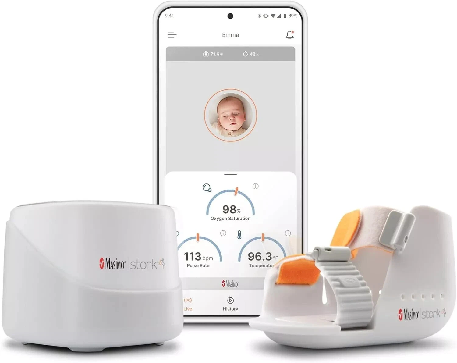 Masimo (STRKVTL100W) Stork Vitals Baby Monitoring System - White
