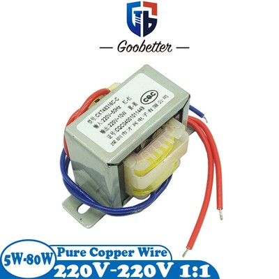 5W-80W Isolation/Power Transformer 220VTo220V AC 1:1 Safety Isolation Pure Coppe