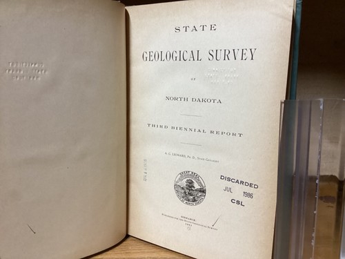 1903-8 Third, Fourth, Fifth, And Sixth State Geological Surveys Of North Dakota - Foto 4 di 13