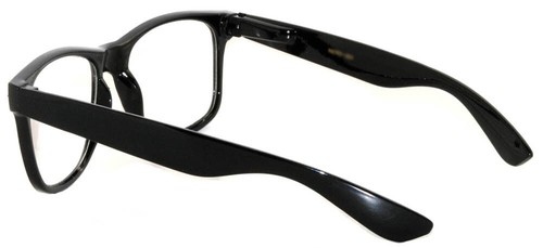GAFAS NEGRAS BRILLANTES LENTES TRANSPARENTES CLÁSICAS VINTAGE RETRO GAFAS DE SOL SOMBRAS UVB UVA - Imagen 7 de 9