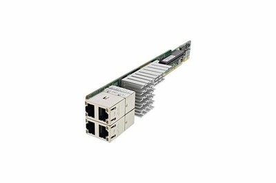 Supermicro AOC-UR-I4XT 1x8 + Four RJ45 1U Networking Riser | 1 Year Warranty