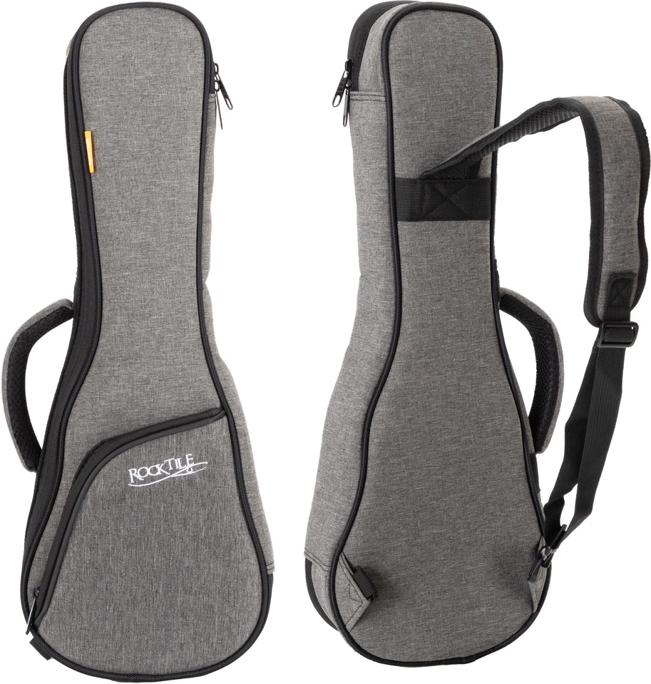 Housse pour Ukulélé Soprano Etui Gigbag avec Rembourrage Transport Gris Noir - Photo 1/4
