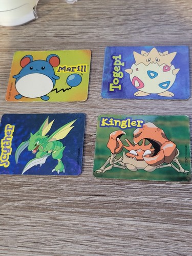Lot of 4 Vintage Pokemon Magnets 2000 Kingler Togepi Scyther Marill