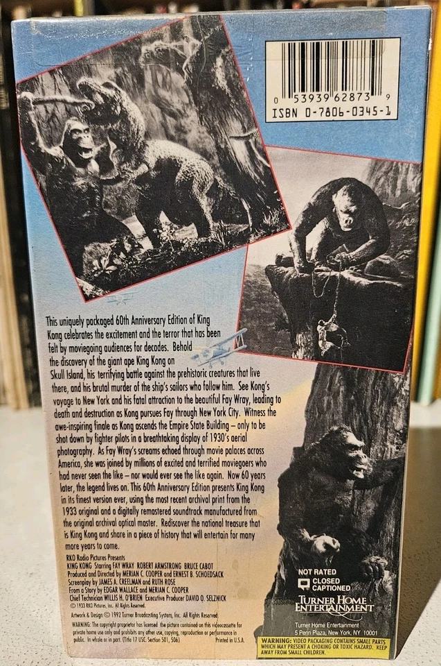 NEW 60th Anniversay King Kong Turner Home SP VHS Colorized RKO 1992 Water Marks - Image 3 of 4