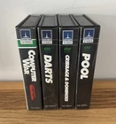 4 Atari 400/800 Cassette Game Thorn Video EMI Pool-Darts-Cribbage-Computer War