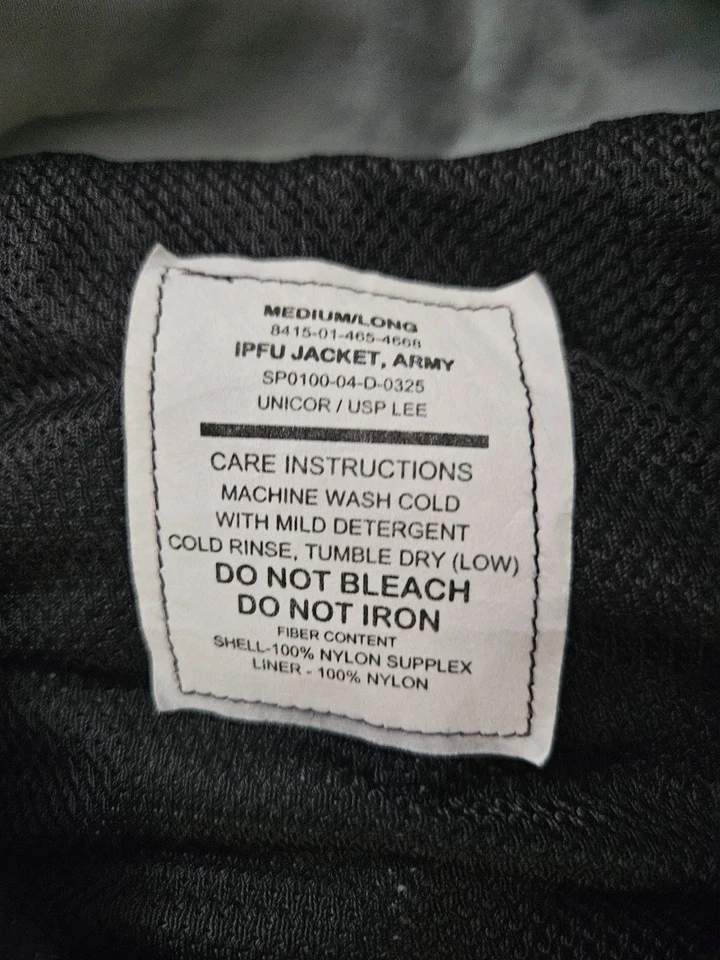 Army Jacket Men's M Long Full Zip Activewear Nylon Gray Reflective - Image 2 of 4