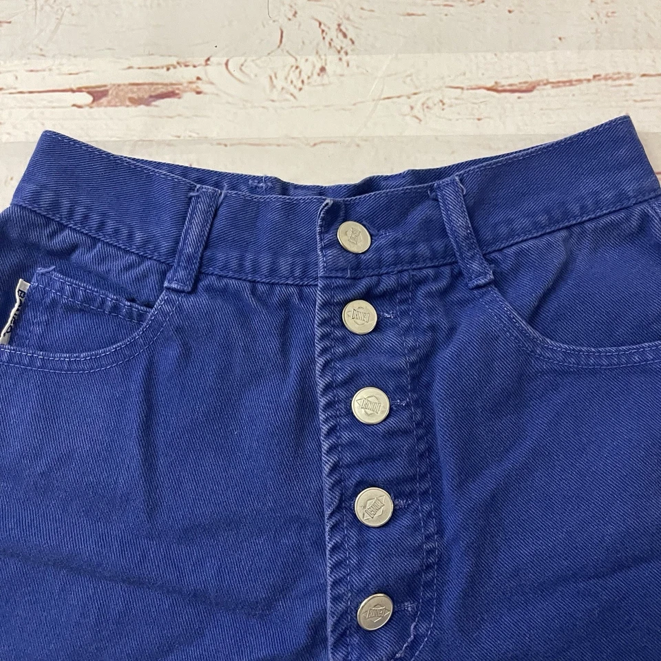 Pantalones Cortos Bongo Azul Vintage Cintura Alta Rayas Talla 5 Años 90’s EE. UU. Para Mujer’s Foto 3 de 4
