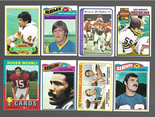 25 x 1971-80 TOPPS FOOTBALL LOT E JOE GREENE STAUBACH RIGGINS CSONKA ...