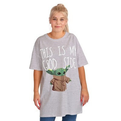 Grogu Good Side Oversize T-Shirt weiß - Star Wars The Mandalorian - Größe S M L