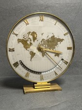 Große Kienzle Weltuhr Vintage Design Uhr 60er 70er Tischuhr Messing Korpus #1
