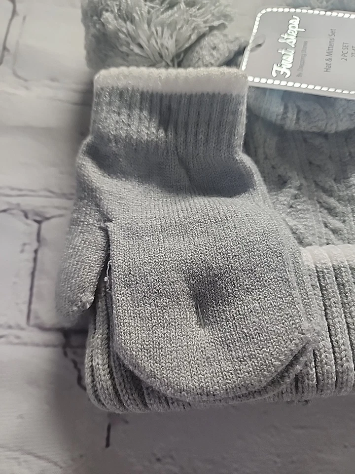 Conjunto de gorra y guantes de palo gorra de primeros pasos para niños pequeños 2T-4T - NUEVO Foto 2 de 4