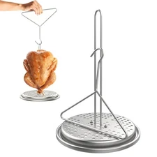 Perforated Turkey Chicken Poultry Deep Fryer Accessory Kit with Wire Handle L...
