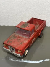 VINTAGE 1960's TONKA JEEP NO. 50 RED PRESSED STEEL 9" PICK UP TRUCK USA