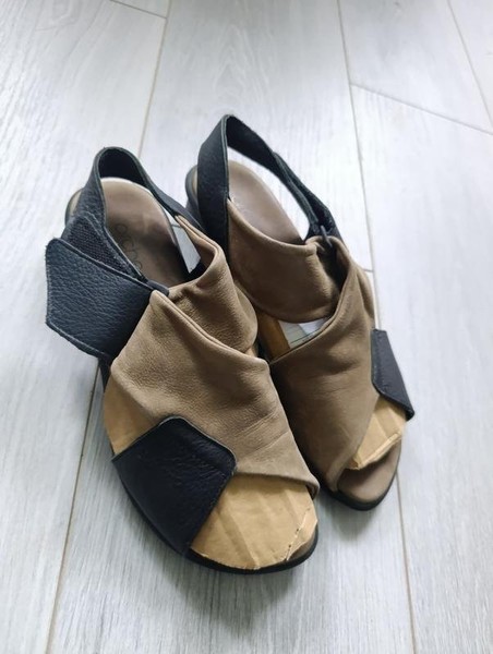 Women Arche Heels Black Leather 37 #5435