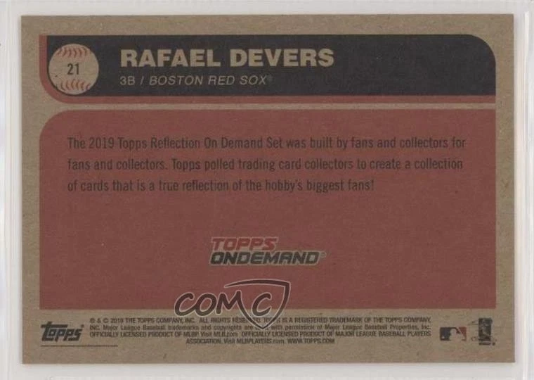 2019 Topps On Demand Reflection /2000 Rafael Devers #21 - Image 2 of 2