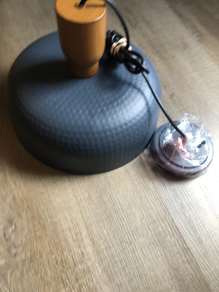 Colgante Industrial Luz Colgante Isla Martillada Cocina Masía Metal Azul Foto 2 de 4