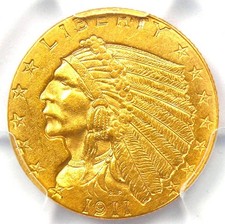 1911-D Indian Gold Quarter Eagle $2.50 Coin Strong D - Certified PCGS AU Details