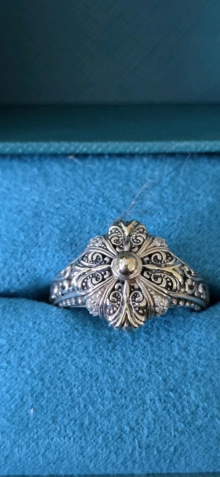 Anillo Effy 18k/Esterlina Diamante Desplazado Talla 7 Foto 2 de 4