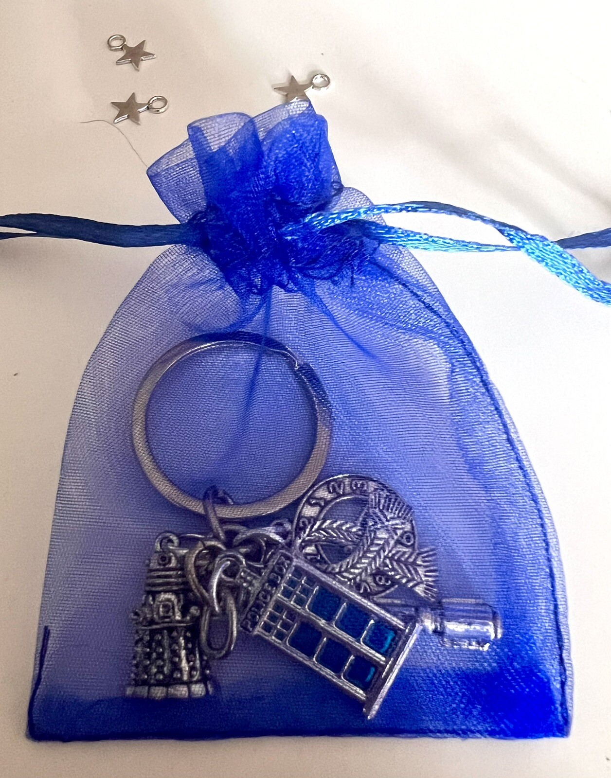 DOCTOR Dr WHO KEYCHAIN Gift TARDIS Police Box DALEK Sonic Screwdriver ...