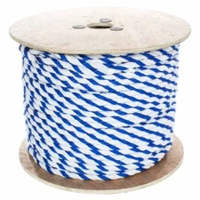 Twisted Polypropylene Pool Rope White and Blue Color - 1/4", 3/8", 1/2", 3/4"