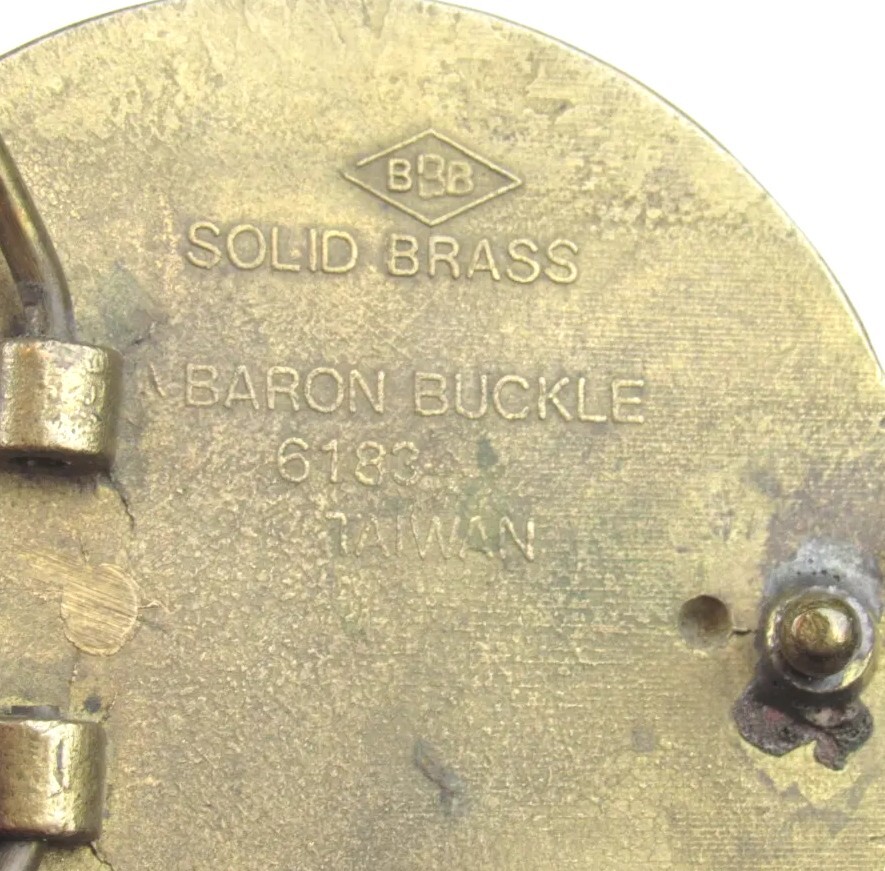 Baron Solid Brass Belt Buckle 6183 US Army Eagle Insignia RARE 2.5