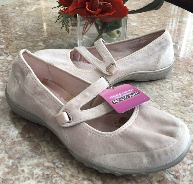 skechers air cooled memory foam womens pink