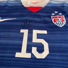 Megan Rapinoe Original Autographed Blue Nike Jersey in USA vs Australia WWC 2015