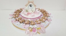 TORTA BOMBONIERA ORSETTI cuore DA 35 FETTE BATTESIMO NASCITA COMPLEANNO 