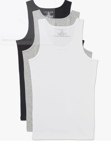 3 TOMMY HILFIGER RIBBED TANK TOP BLACK GRAY WHITE S M L XL XXL COTTON T-SHIRTS thumbnail 19